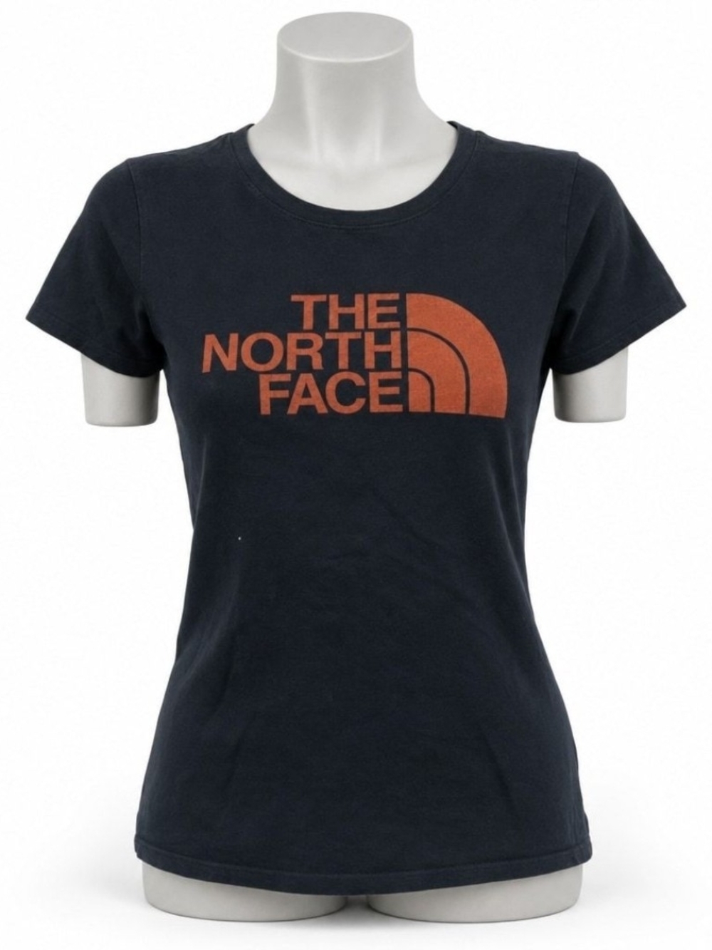 The North Face Black Tee with Orange Logo - Women's Short Sleeve